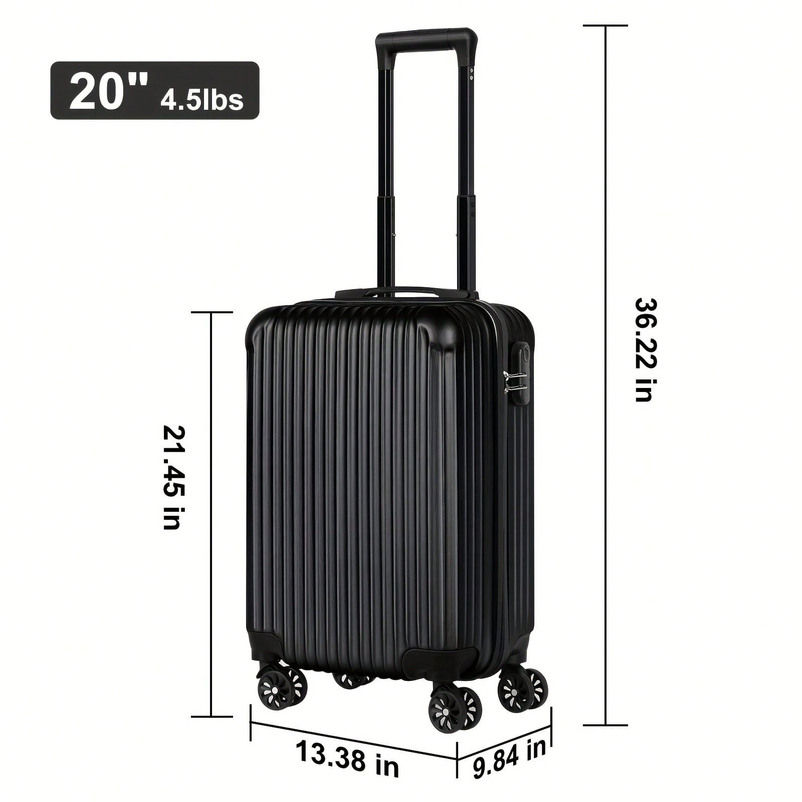 حقيبة سفر صلبة مقاس 20 بوصة، ح - مراجعة Spinner Wheel Rolling Suitcase 20 Inch وسعره